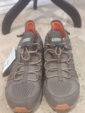 Khombu Barbuda Men’s Water Trail Hiking Shoes Brown Orange Size 12M New